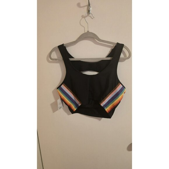 SO Sports Bra Cutout Black Rainbow Bralette Juniors XL NWT MSRP $24 Pickleball - Picture 2 of 9